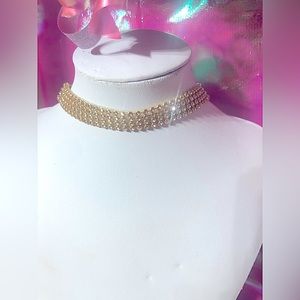 Gold studded choker necklace